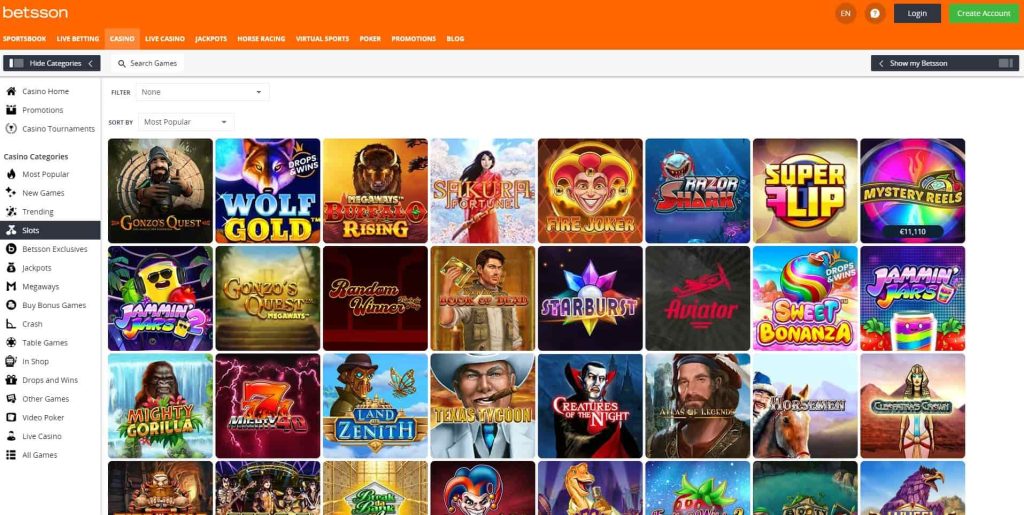 betsson-Available-Games-Slots